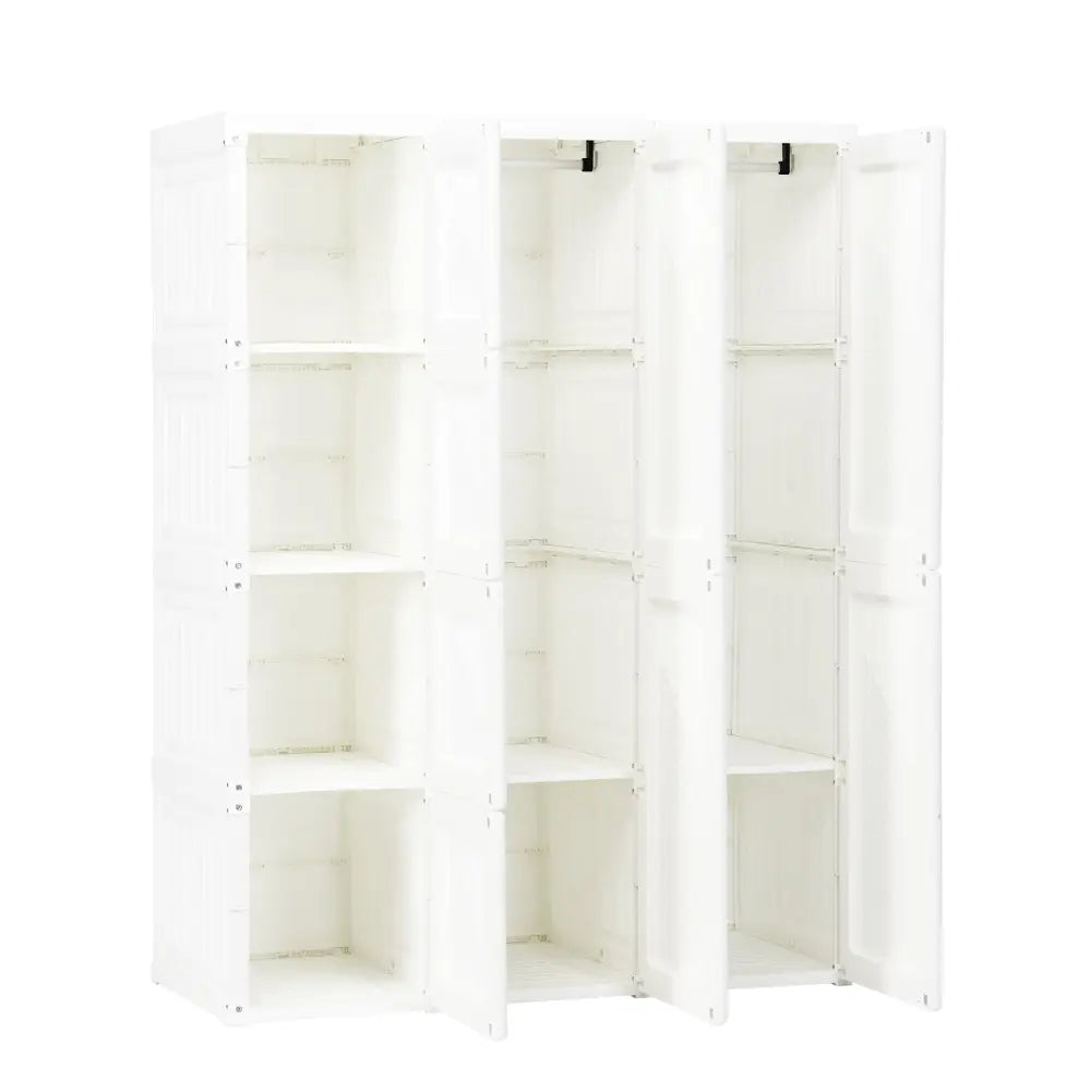 Foldable Closet Clothes Organizer with 8 Cubby Storage - White - Clothing & Closet Storage