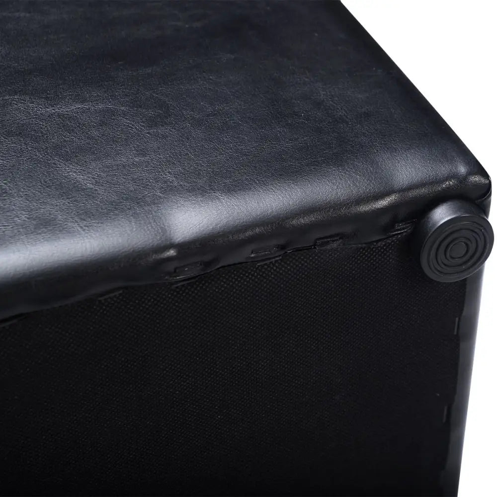 Foldable Cube Ottoman Pouffe Storage Seat-Black - Black - Ottomans