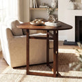 Foldable Dining Table 31.5’’ Triangular Small Kitchen Table for 2-Walnut - Walnut - Dining Tables