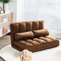 Foldable Floor 6-Position Adjustable Lounge Couch-Brown - Brown - Floor Chairs