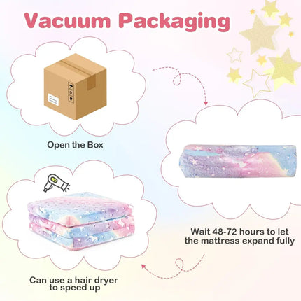 Foldable Floor Mattress for Kids with Washable Flannel Cover-Multicolor - Multicolor - Mattresses
