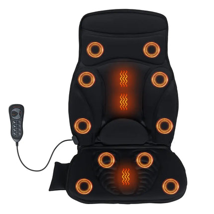 Foldable Full Body Massage Mat with 10 Vibration Motors - Black - Back Massager