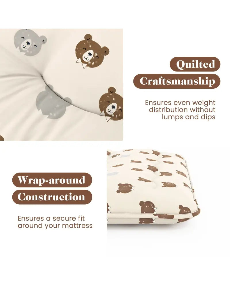 Foldable Futon Mattress with Washable Cover and Carry Bag for Camping-Full Size - Brown - Mattresses