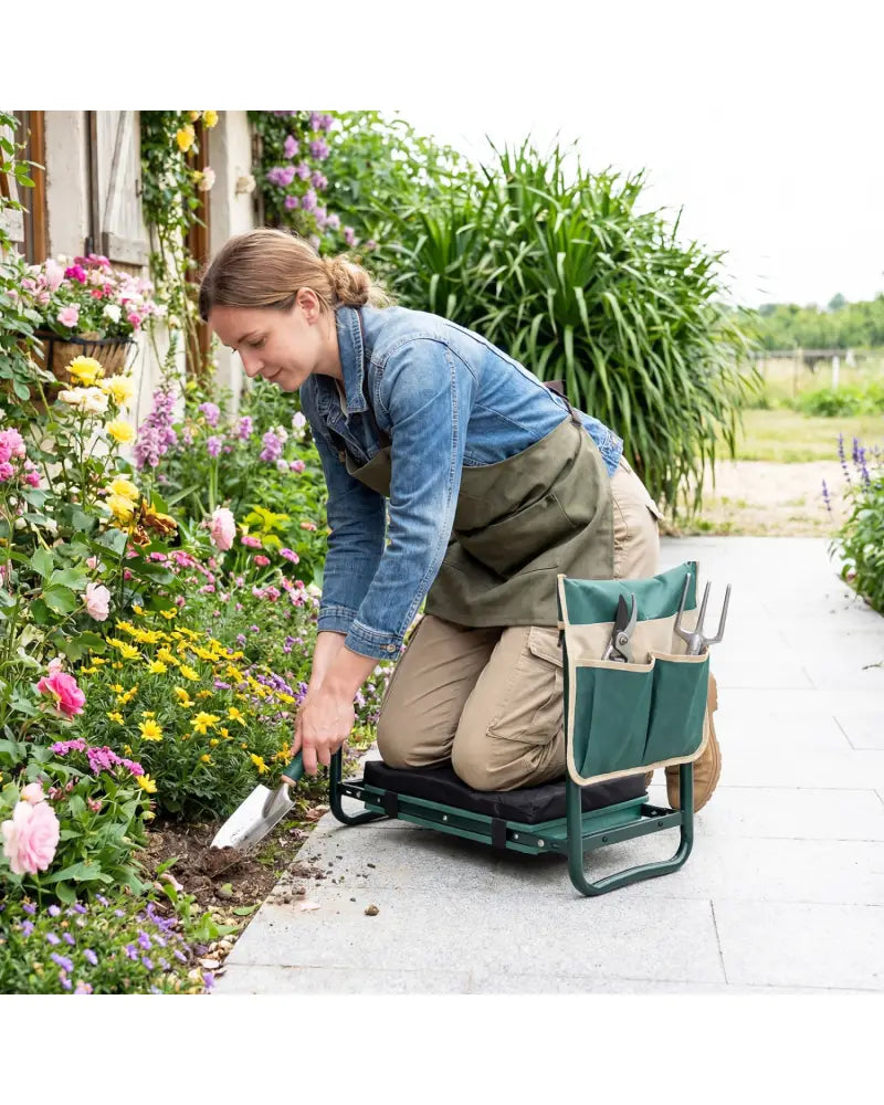Foldable Garden Kneeler and Seat for Seniors Gardeners-Green - Green - Garden Tools
