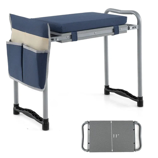Foldable Garden Kneeler and Seat for Seniors Gardeners-Navy - Navy - Garden Tools