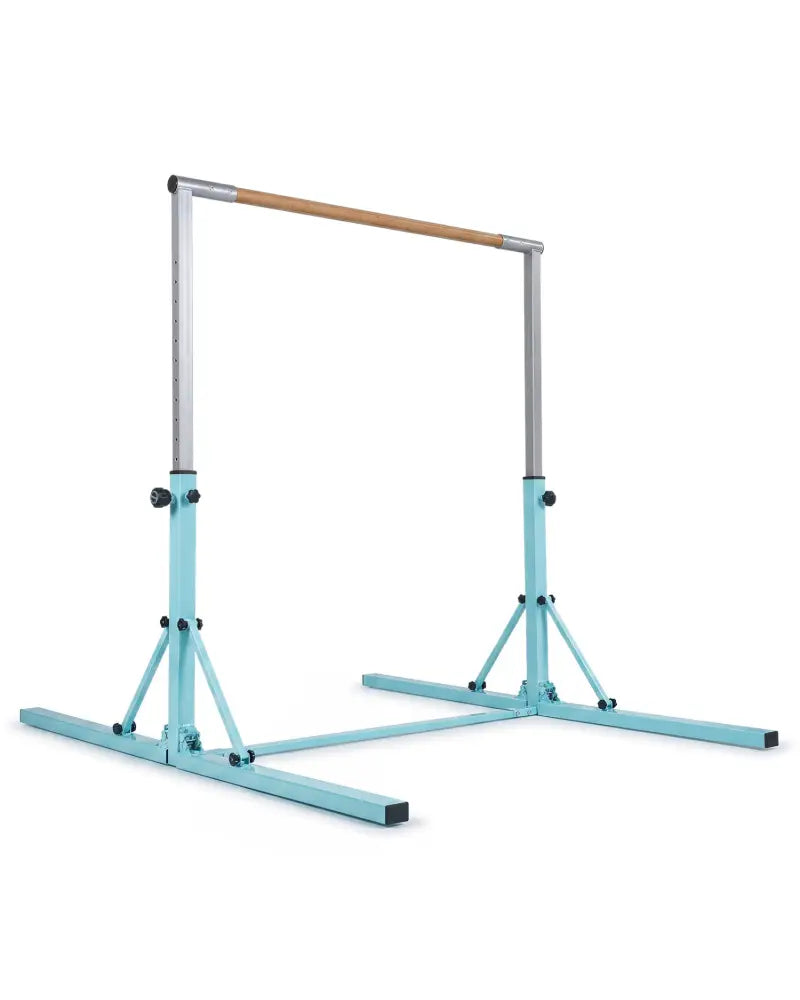 Foldable Gymnastics Bar for Kids with 3-Level Adjustable Heights-Green - Green - Yoga Accessories