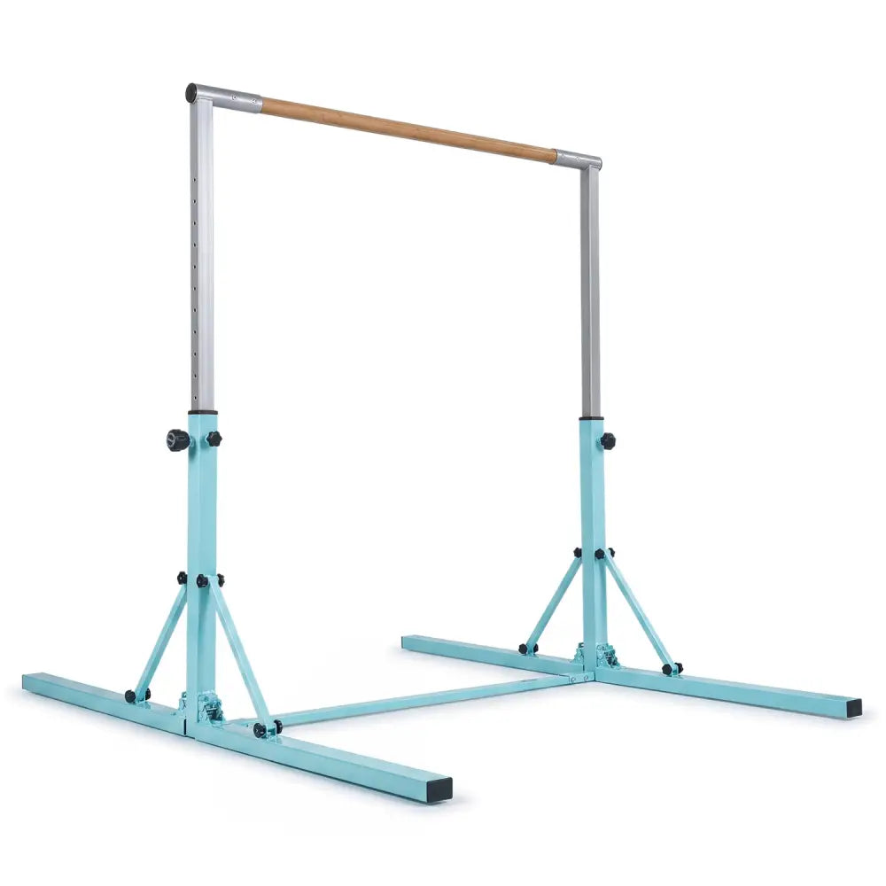 Foldable Gymnastics Bar for Kids with 3-Level Adjustable Heights-Green - Green - Yoga Accessories