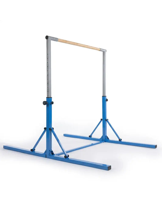 Foldable Gymnastics Bar for Kids with 3-Level Adjustable Heights-Blue - Blue - Yoga Accessories