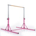 Foldable Gymnastics Bar for Kids with 3-Level Adjustable Heights-Pink - Pink - Yoga Accessories