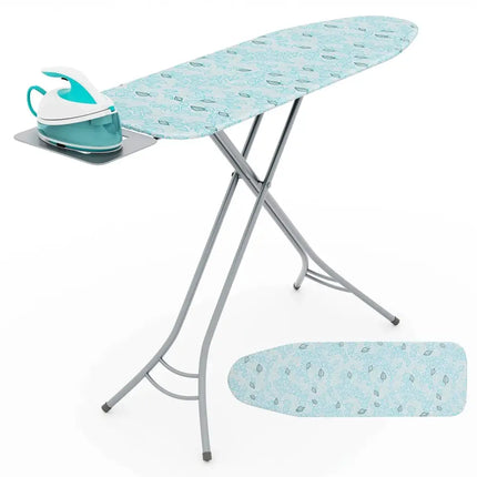 Foldable Ironing Board with Iron Rest and Adjustable Height-Turquoise Costway