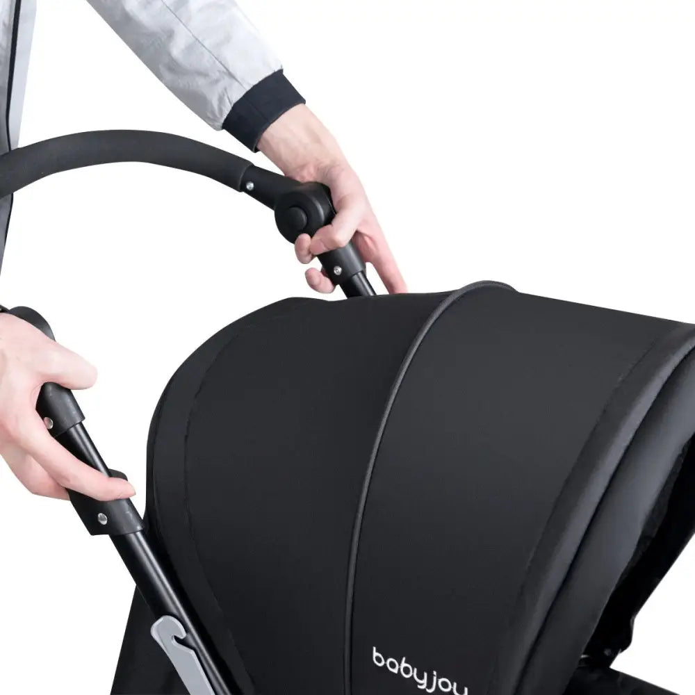 Foldable Lightweight Front Back Seats Double Baby Stroller-Black - Black - Baby Strollers
