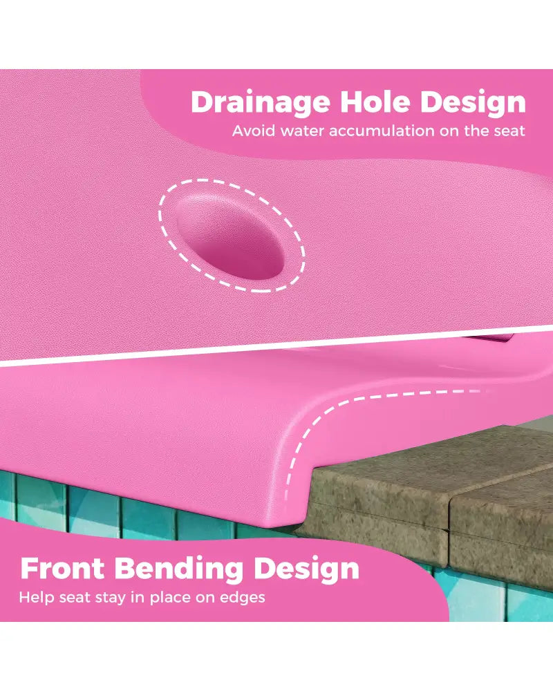 Foldable Outdoor Pool Chair with Handle and Back Support-Pink - Pink - Beach & Lawn Chairs