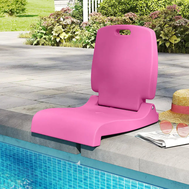 Foldable Outdoor Pool Chair with Handle and Back Support-Pink - Pink - Beach & Lawn Chairs