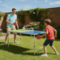 Foldable Ping Pong Table Game Set Mini Table Tennis Table with Adjustable Height-Blue & Green - Blue & Green - Sport