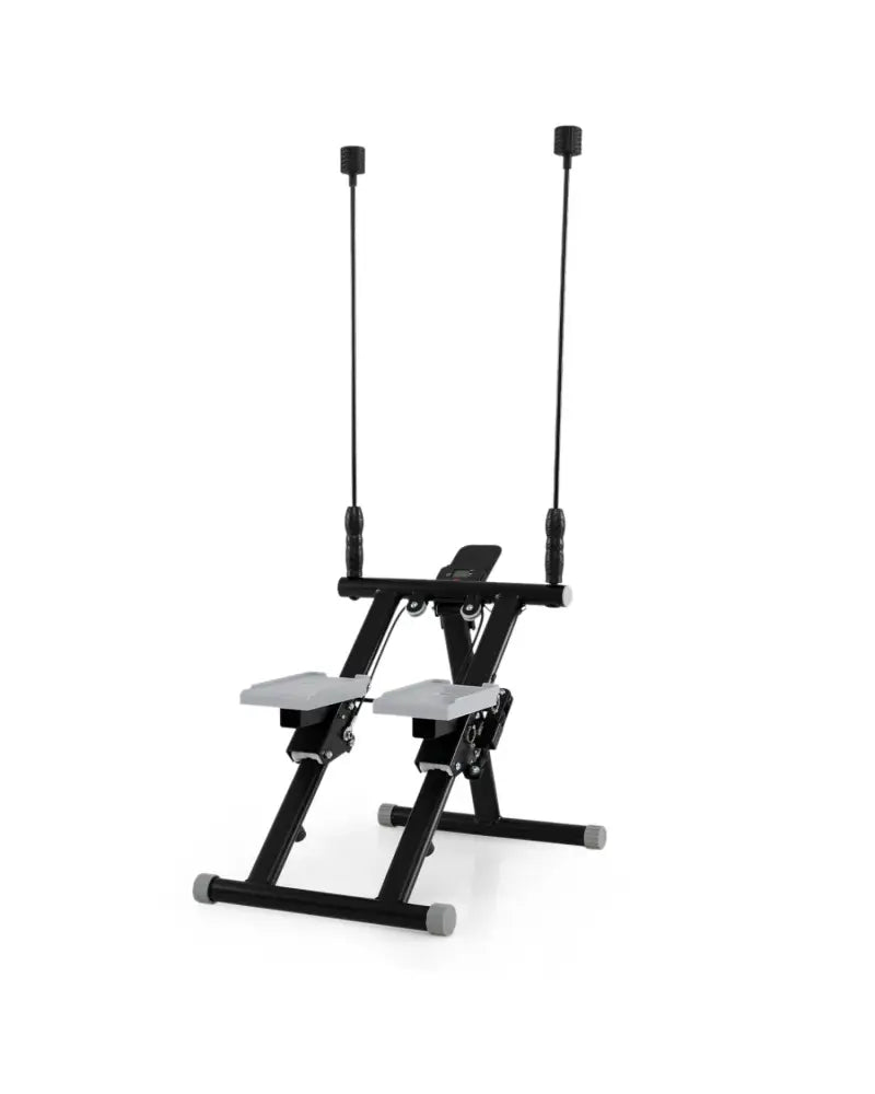 Foldable Stair Stepper with Detachable Handlebar-Black - Black - Exercise Machines