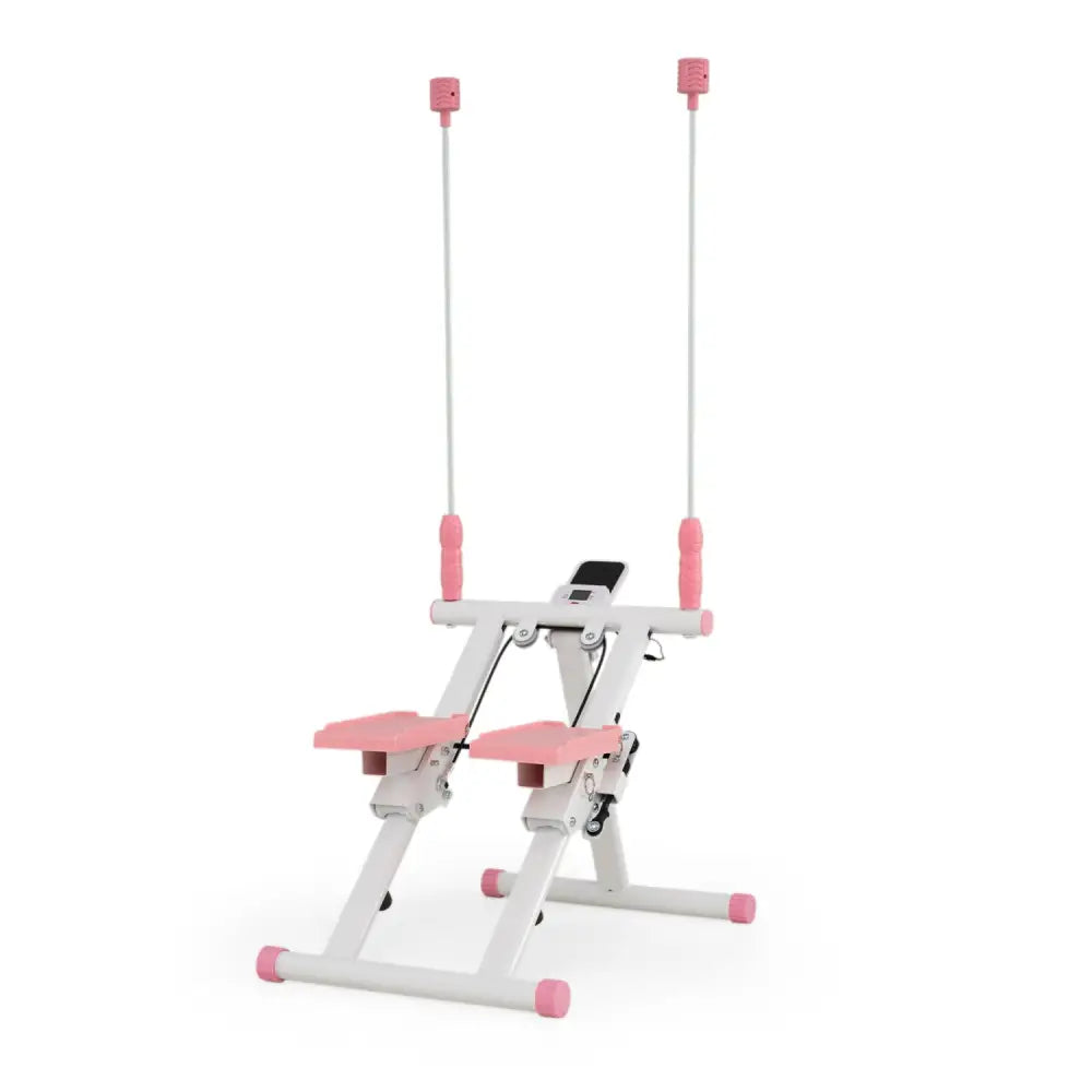 Foldable Stair Stepper with Detachable Handlebar-White - White - Exercise Machines