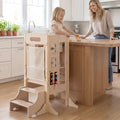 Foldable Toddler Step Stool Wooden Kitchen Standing Tower with 2-Step Stool - Toddler & Kids Furniture