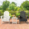 Foldable Weather Resistant Patio Chair with Built-in Cup Holder-Black - Black - Adirondack Chairs