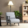 Folding 6 Position Convertible Sleeper Bed Armchair Lounge with Pillow-Light Gray - Light Gray - Accent Chairs