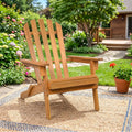 Folding Acacia Wood Oversized Adirondack Chair - Natural - Adirondack Chairs