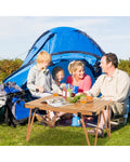 Folding Camping Table Picnic Table with Storage Bag and Waterproof Desktop-Brown - Brown - Picnic Tables