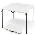 Folding Camping Table with All-Weather HDPE Tabletop and Rustproof Steel Frame-White - White - Camping Furniture