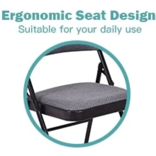 Folding Chair Set with Upholstered Seat and Fabric Covered Backrest - Conference Chairs