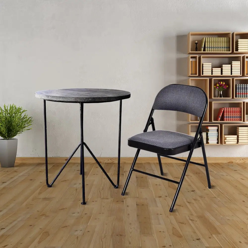 Folding Chair Set with Upholstered Seat and Fabric Covered Backrest - Conference Chairs
