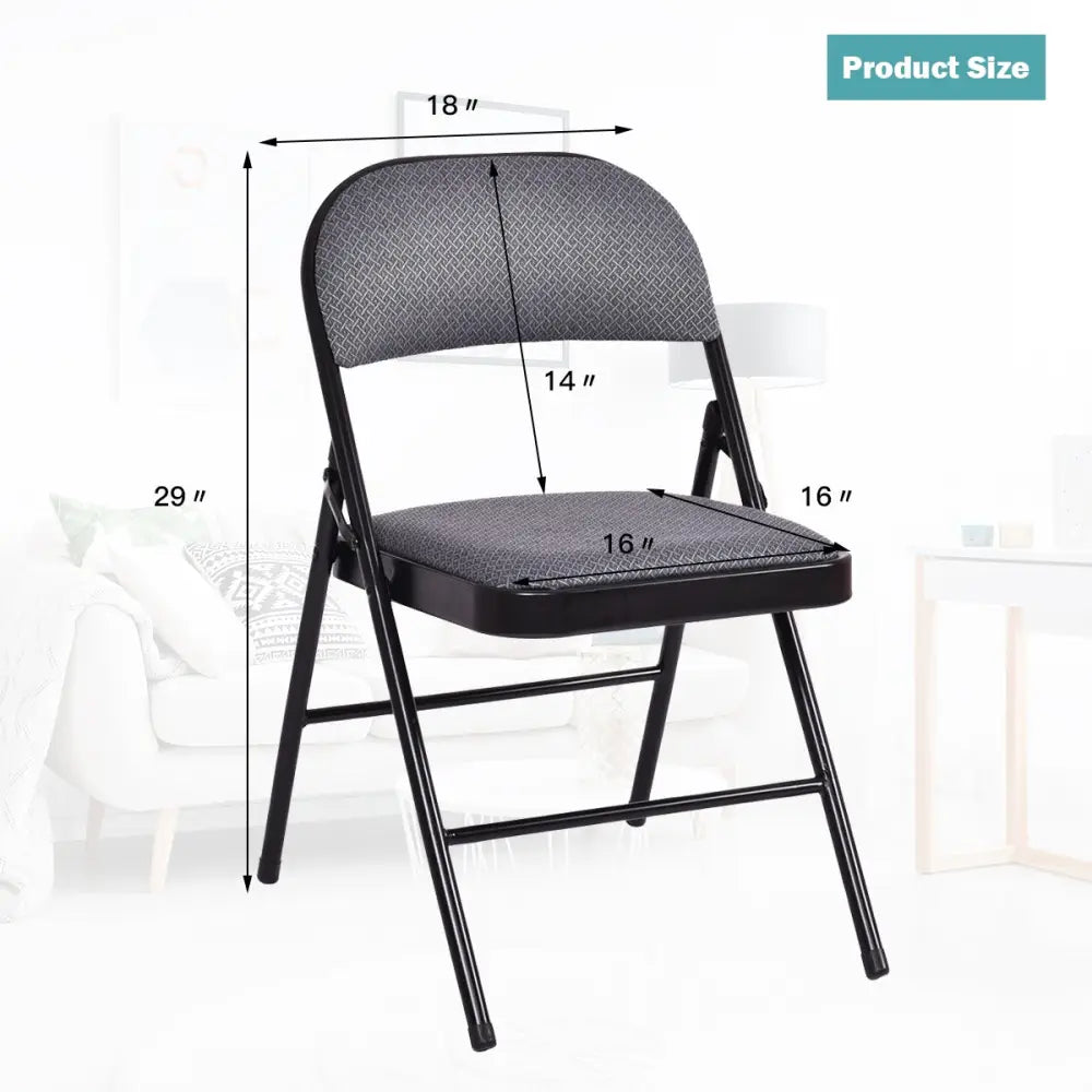 Folding Chair Set with Upholstered Seat and Fabric Covered Backrest - Conference Chairs