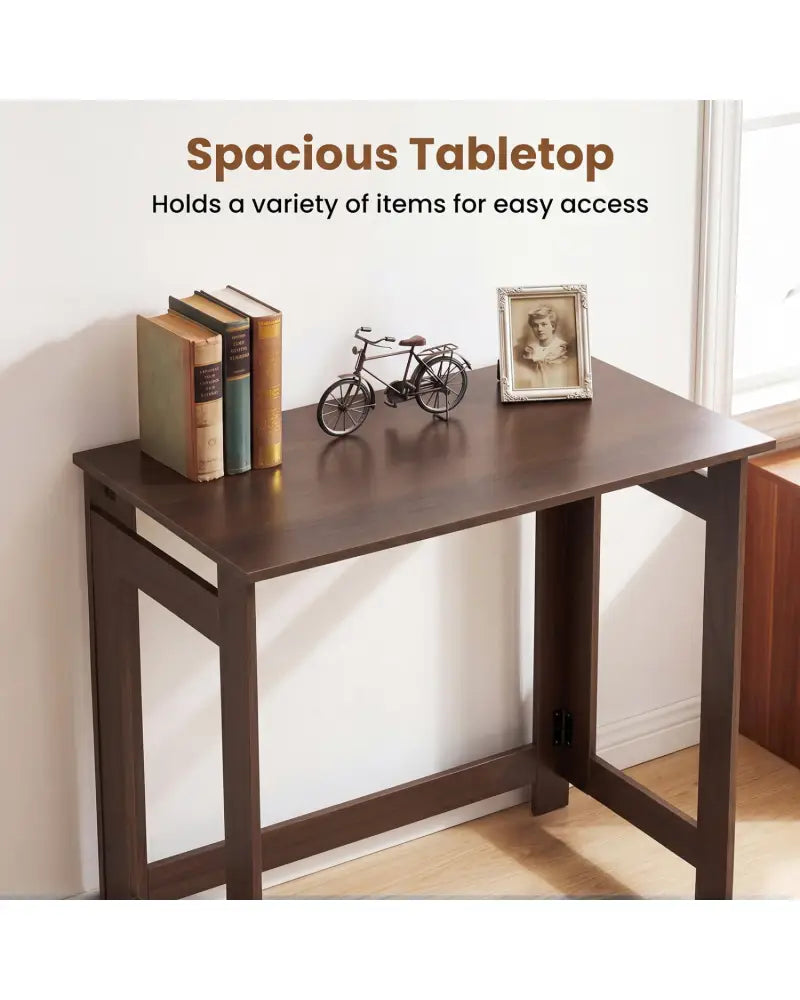 Folding Console Table with Foldable Legs-Brown - Brown - Console Tables