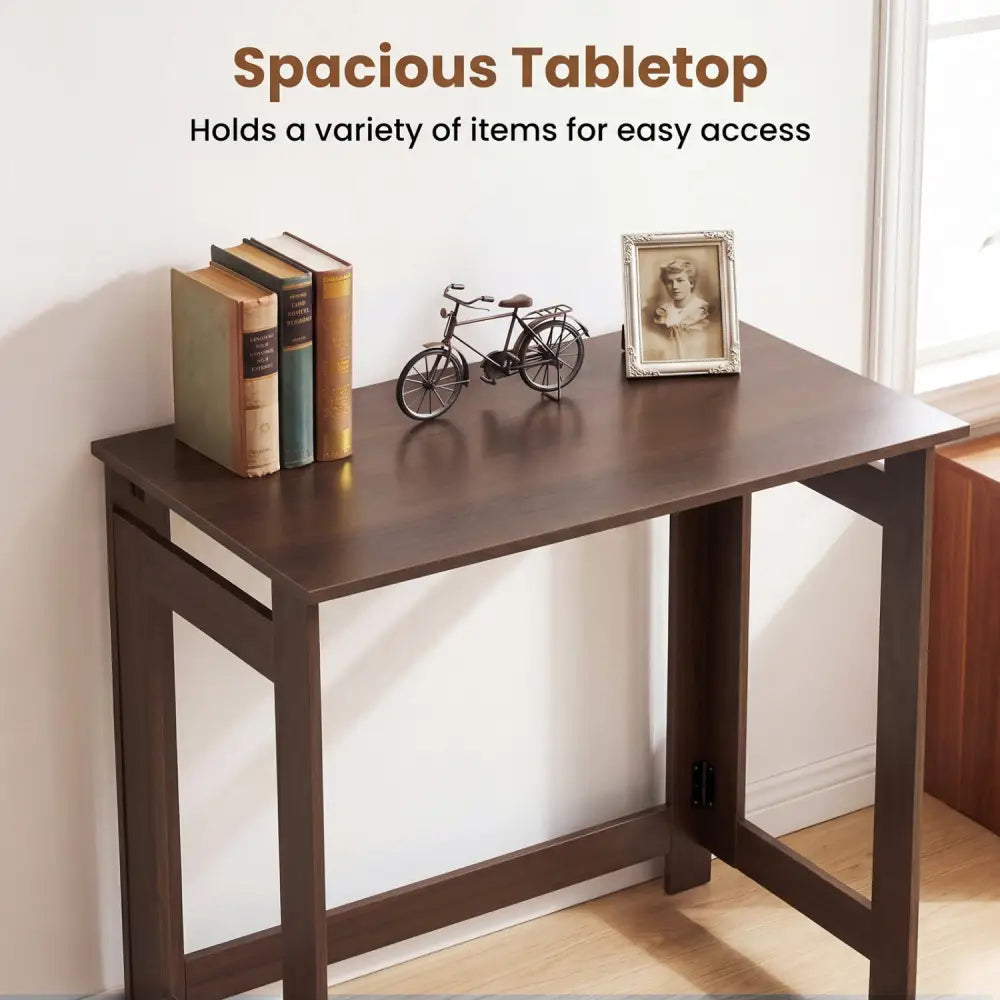Folding Console Table with Foldable Legs-Brown - Brown - Console Tables