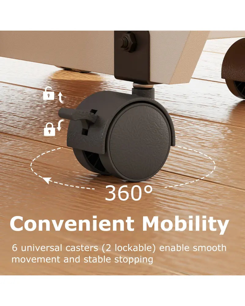 Folding Dining Table 3-in-1 Space-Saving Drop Leaf Kitchen Table with Lockable Wheels-Brown - White - Dining Tables