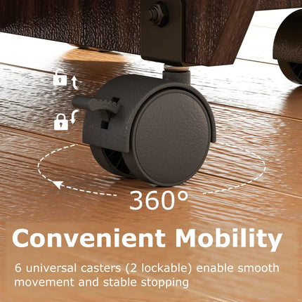 Folding Dining Table 3-in-1 Space-Saving Drop Leaf Kitchen Table with Lockable Wheels-Walnut - Walnut - Dining Tables