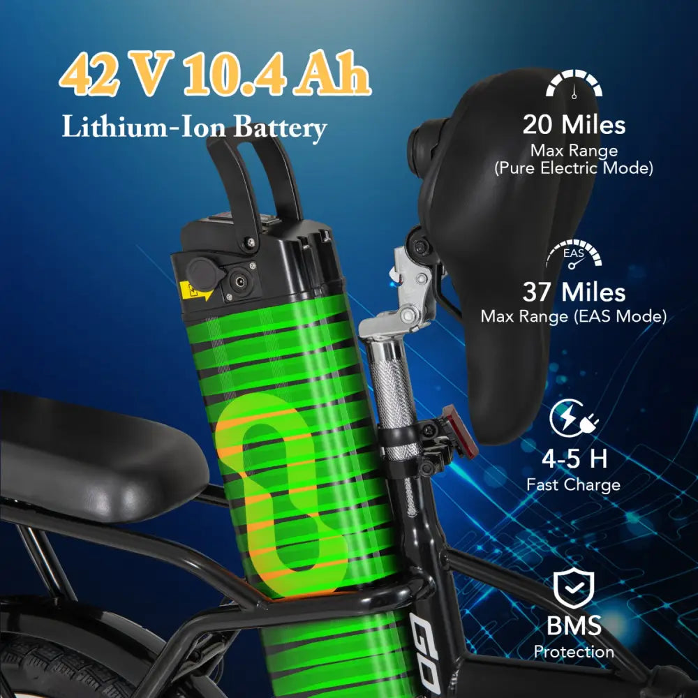 Folding Electric Bicycle with 500W Brushless Motor and Dual Disk Brakes - Exercise Machines