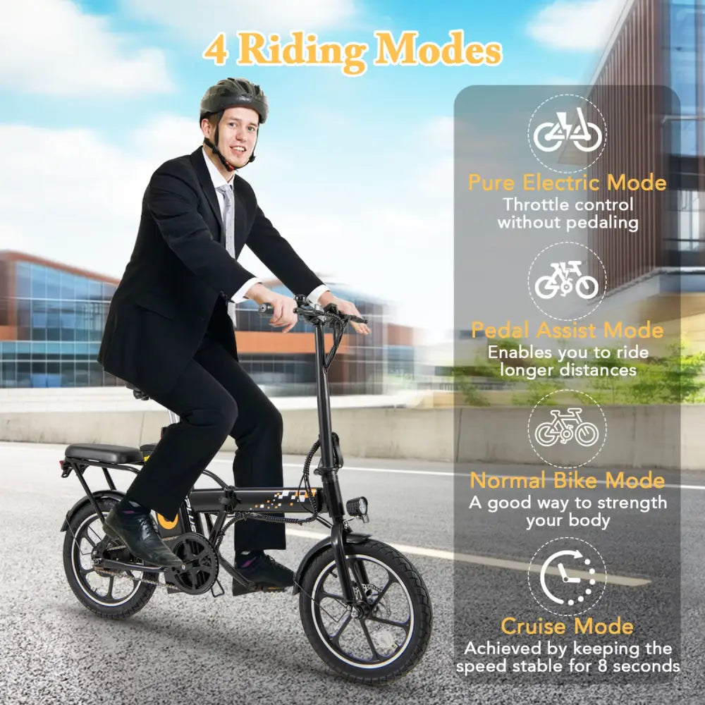 Folding Electric Bicycle with 500W Brushless Motor and Dual Disk Brakes - Exercise Machines