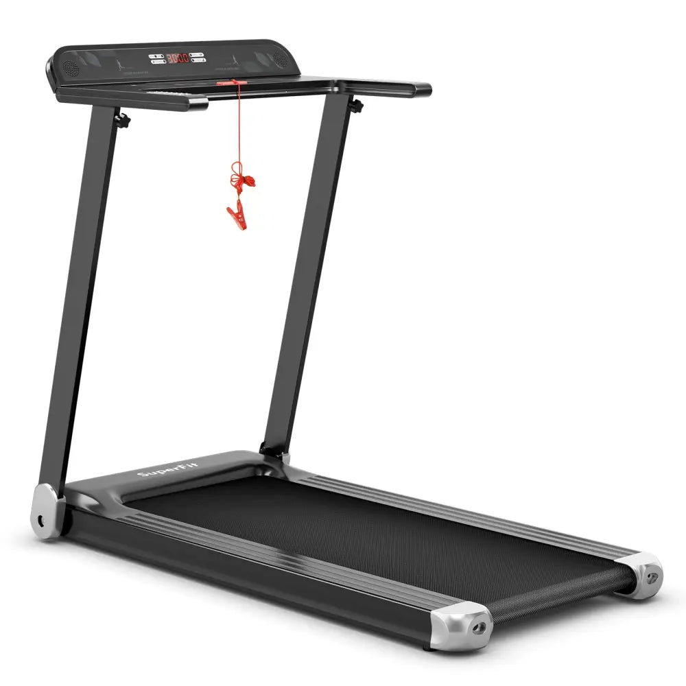 Folding Electric Compact Walking Treadmill with APP Control Speaker-Silver - Silver - Treadmills