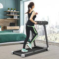 Folding Electric Compact Walking Treadmill with APP Control Speaker-Silver - Silver - Treadmills