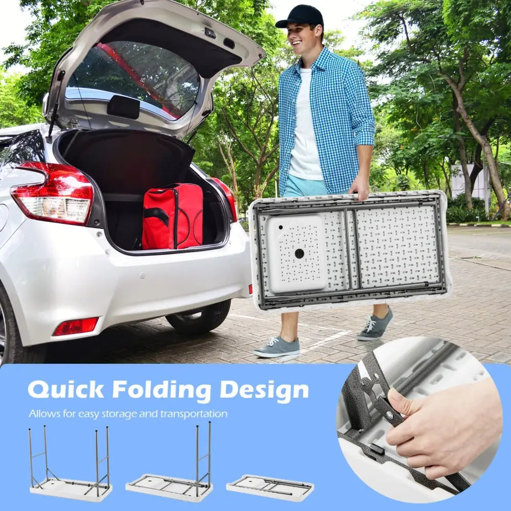 Folding Fish Cleaning Table with Rotatable Faucet & Drainage Hose for Fishing - Camping Furniture