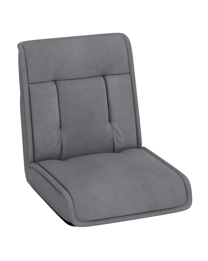 Folding Floor Chair Convertible Lazy Chair with 14-Poistion Adjustable Backrest-Gray - Gray - Floor Chairs