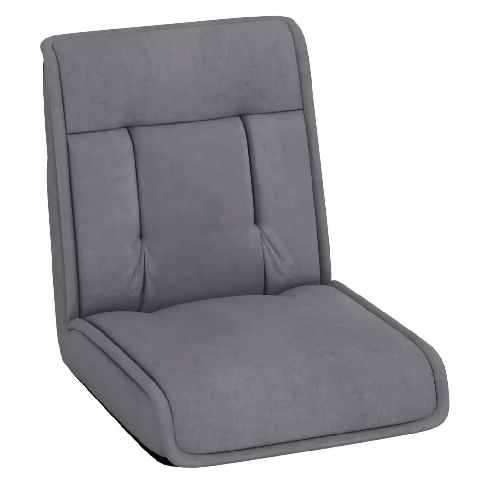 Folding Floor Chair Convertible Lazy Chair with 14-Poistion Adjustable Backrest-Gray - Gray - Floor Chairs