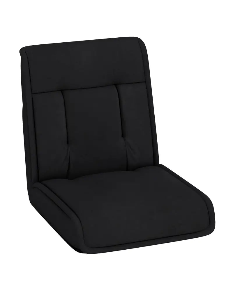 Folding Floor Chair Convertible Lazy Chair with 14-Poistion Adjustable Backrest-Black - Black - Floor Chairs