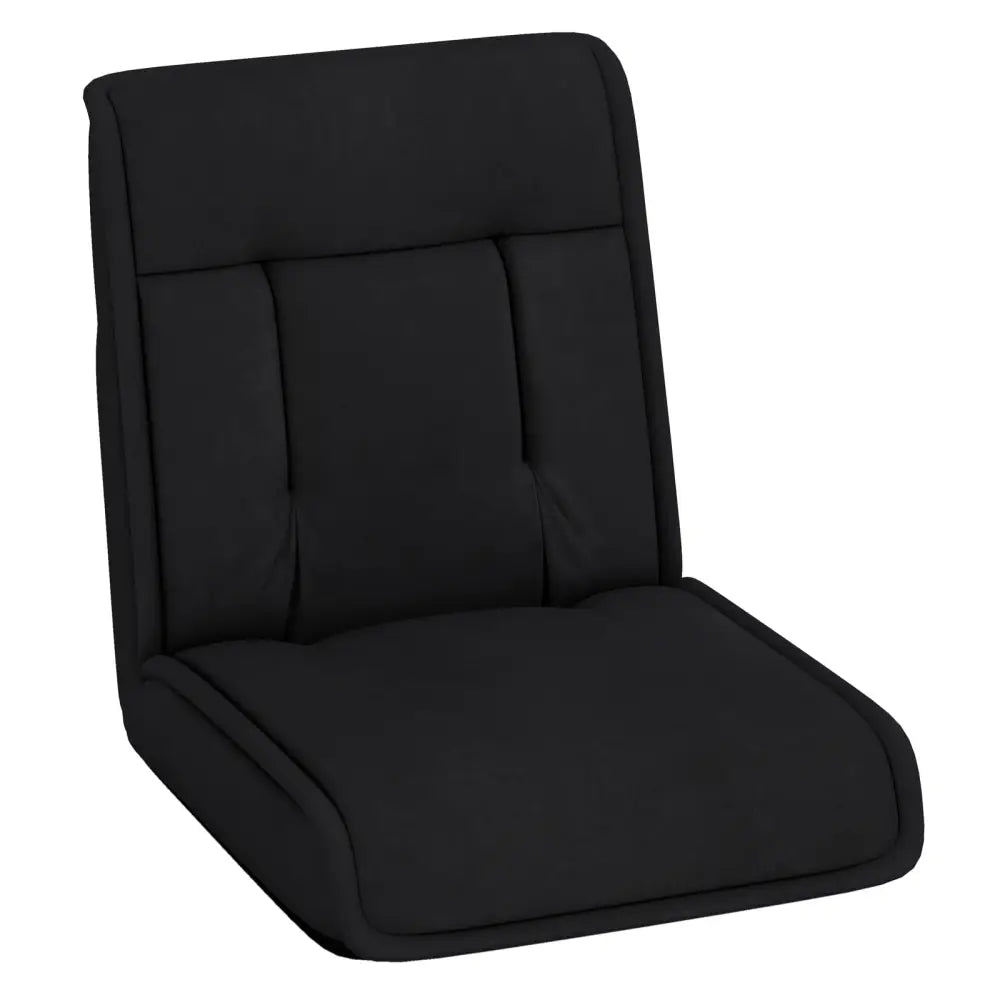 Folding Floor Chair Convertible Lazy Chair with 14-Poistion Adjustable Backrest-Black - Black - Floor Chairs