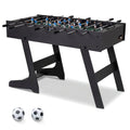 Folding Foosball Table 4ft x 2ft Competition-Sized Soccer Table with 2 Balls and Slide Scorers-Black - Black - Game Room