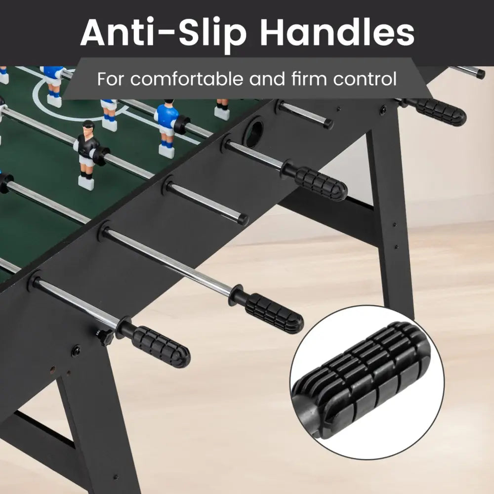 Folding Foosball Table 4ft x 2ft Competition-Sized Soccer Table with 2 Balls and Slide Scorers-Black - Black - Game Room