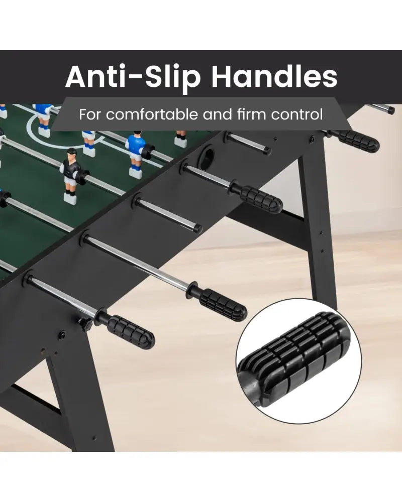 Folding Foosball Table 4ft x 2ft Competition-Sized Soccer Table with 2 Balls and Slide Scorers-Black - Black - Game Room