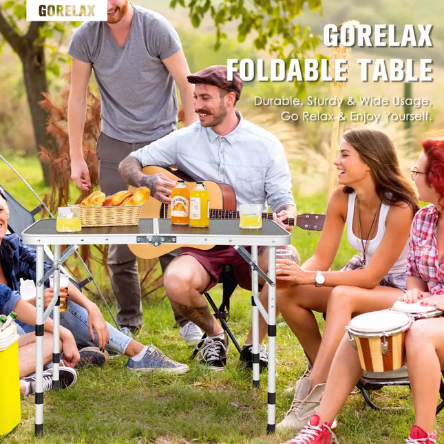 Folding Grill Table for Camping Lightweight Aluminum Metal Grill Stand Table-Silver - Silver - Camping Furniture
