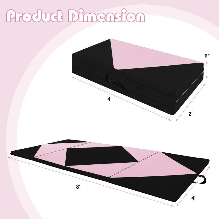 Folding Gymnastics Mat and Portable Floor Balance Beam Set - Yoga & Gym Mats