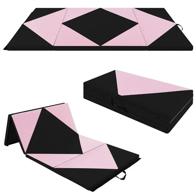 Folding Gymnastics Mat and Portable Floor Balance Beam Set - Yoga & Gym Mats