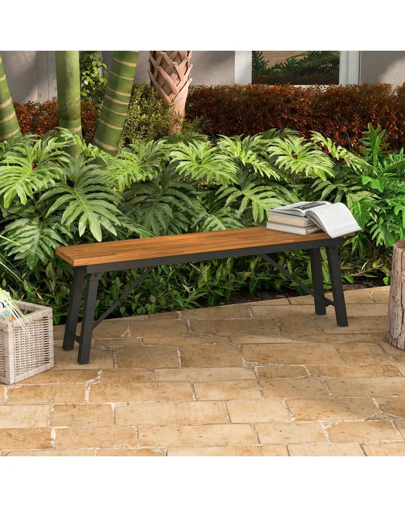 Folding Picnic Bench Set Rectangular Acacia Wood Dining Camping BBQ Benches - Outdoor Benches