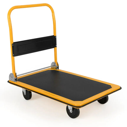 Folding Platform Cart Dolly Hand Truck-Black - Black - Garages